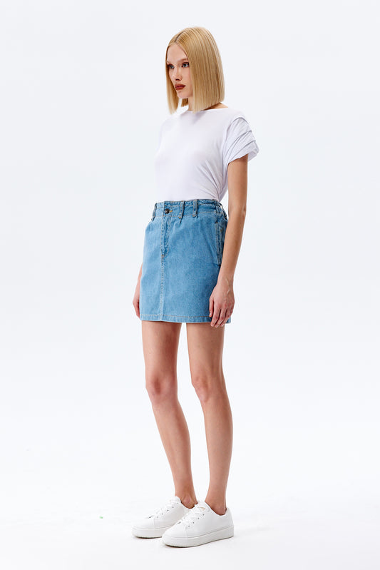 Pleated sleeve t-shirt